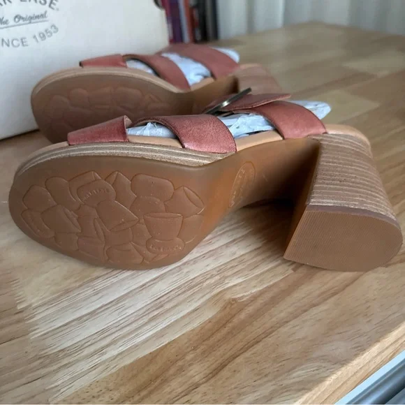 Kork Ease Women’s Hesperia Block Heel Slide Rust Apache Size 8M NIB - Picture 8 of 12
